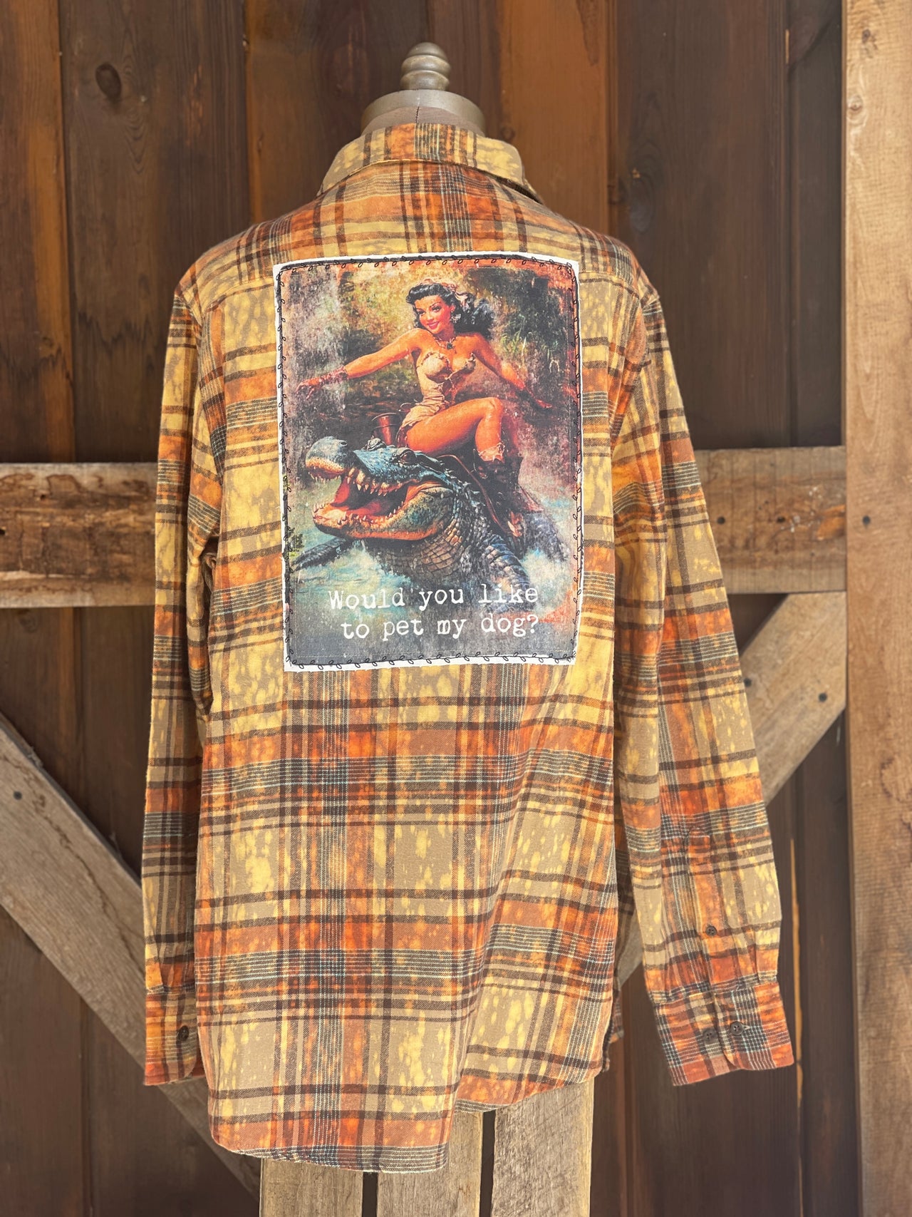 Would you like to Pet My Dog Art Flannel Angry Minnow