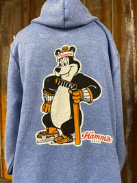 Thumbnail for Hamms Hockey Hoodie Blue Angry Minnow VIntage
