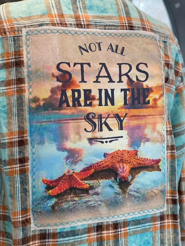 STARFISH Art Flannel- Tidepool Blue plaid