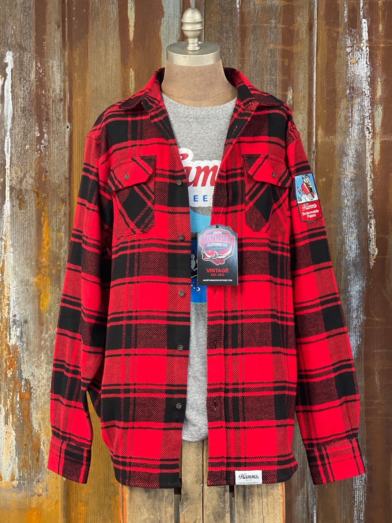 Hamm's SNOWMOBILE BEAR Heavyweight Brawny Flannel