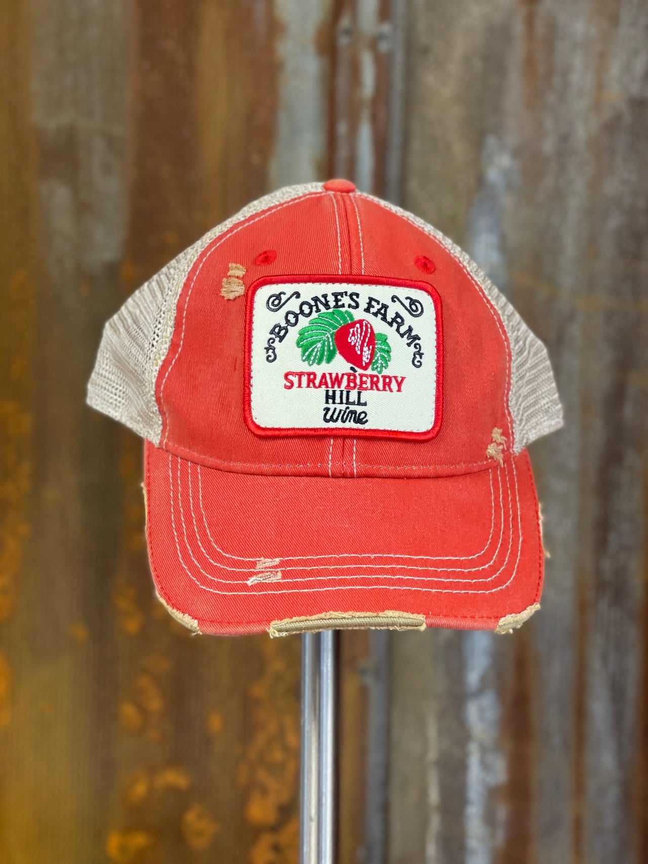 House Party Hat STRAWBERRY Version - Distressed Red Snapback  [PRE-ORDER]