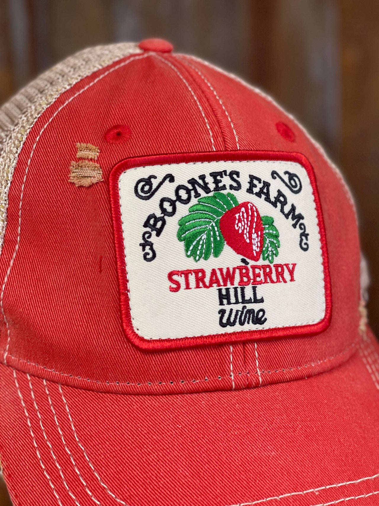 House Party Hat STRAWBERRY Version - Distressed Red Snapback  [PRE-ORDER]