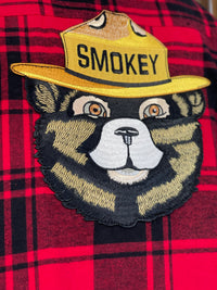 Thumbnail for Smokey Bear Patch Flannel Angry Minnow Vintage