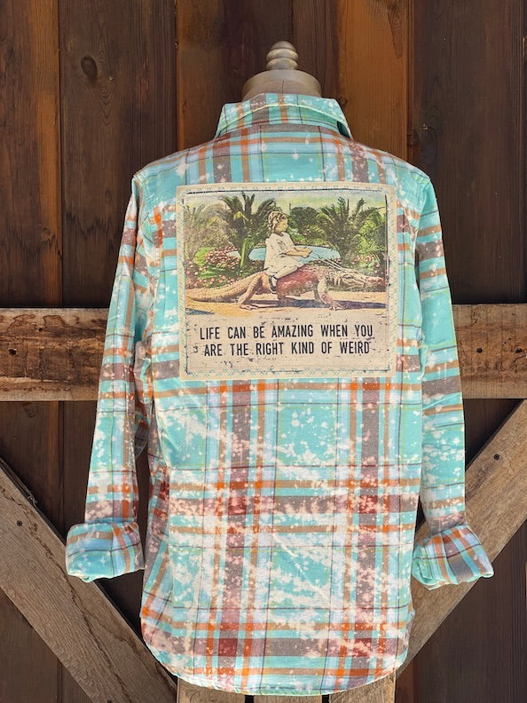 Gator Girl Florida Flannel- Distressed Lake Tahoe