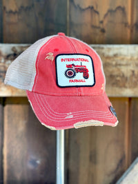 Thumbnail for FARMALL Tractor Hat- Distressed Red Snapback