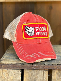 Thumbnail for The Piggly Hat- Distressed Red Snapback