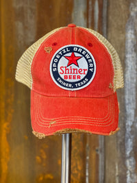 Thumbnail for Shiner Beer Logo Hat- Distressed Red Snapback