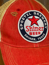 Thumbnail for Shiner Beer Logo Hat- Distressed Red Snapback