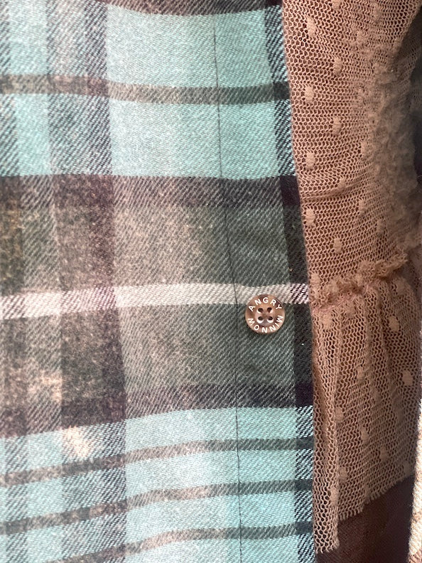 What the Cluck Art Flannel- Farmhouse Blue