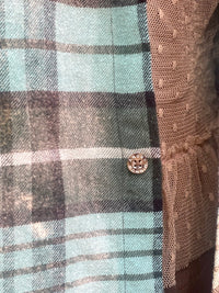 Thumbnail for What the Cluck Art Flannel- Farmhouse Blue