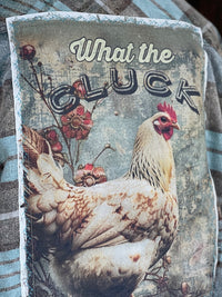 Thumbnail for What the Cluck Art Flannel- Farmhouse Blue