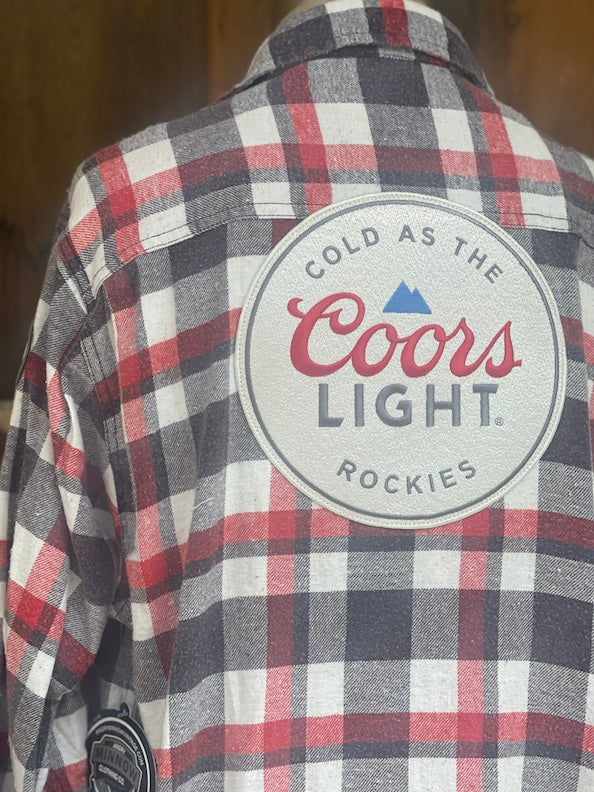 Coors Light Patch Flannel- Fall Grey
