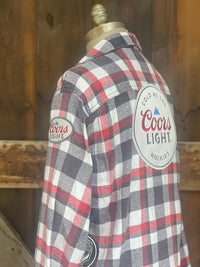 Thumbnail for Coors Light Patch Flannel- Fall Grey