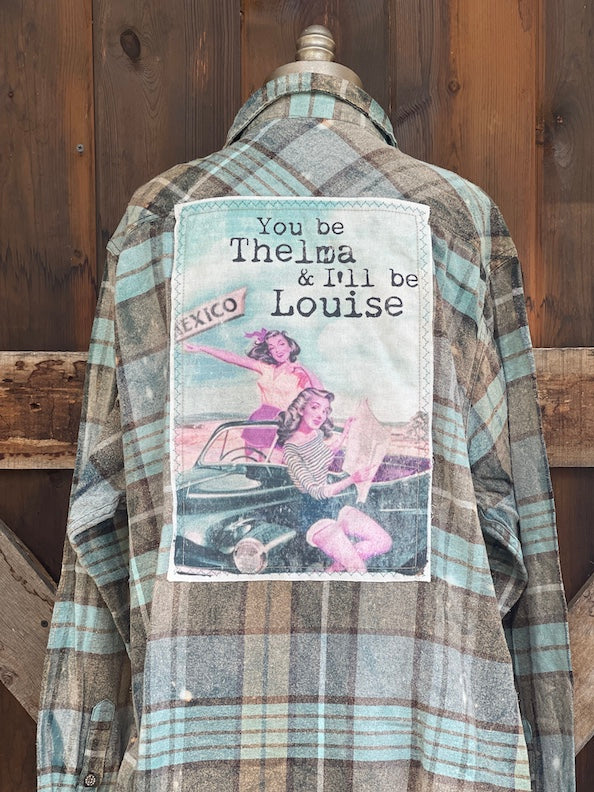Thelma & Louise ROADTRIP Flannel- Farmhouse Blue