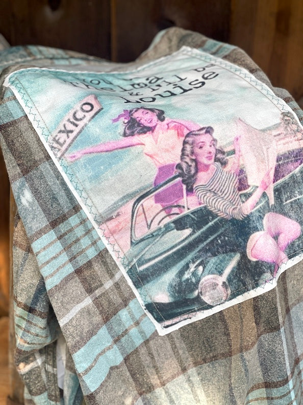Thelma & Louise ROADTRIP Flannel- Farmhouse Blue