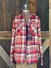 Thumbnail for Snitches Get Stitches Art Flannel- Chili Pepper Plaid