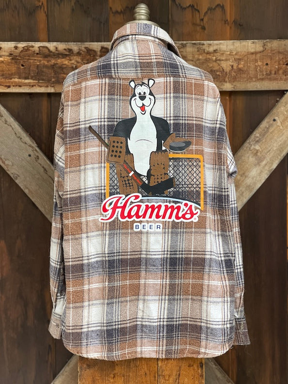 Hamm's Goalie Bear Flannel- Old School Wash