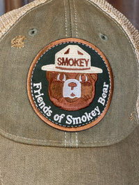 Thumbnail for Friends Of Smokey Bear Hat- Distressed Sage Green Snapback