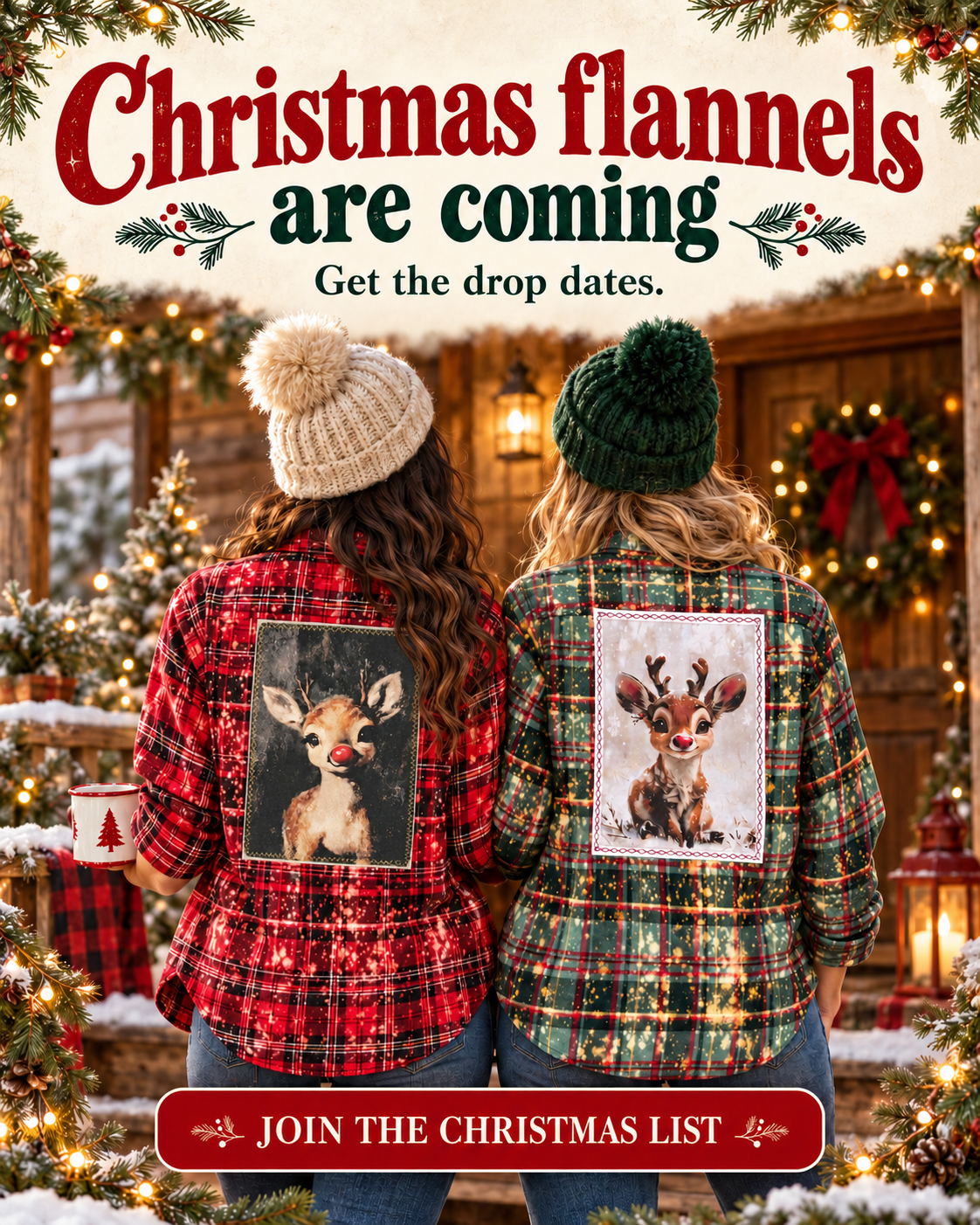 Christmas flannels are coming. Join the Christmas list for drop-date alerts.