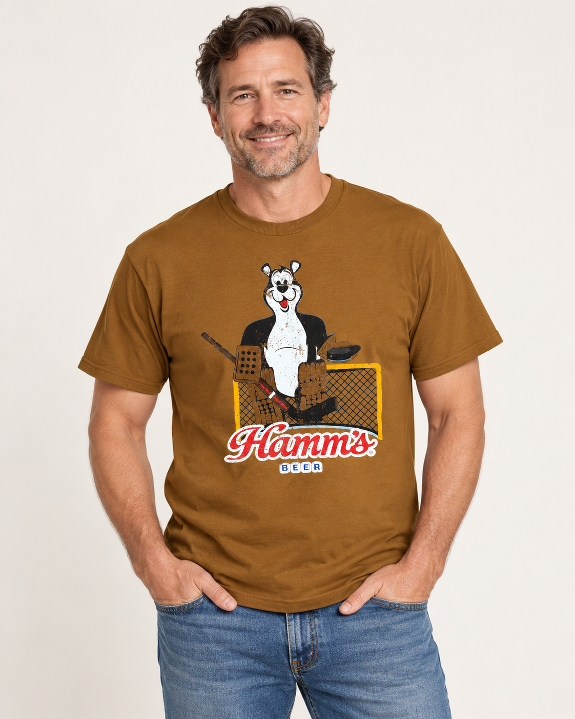 Hamm's HOCKEY GOALIE Bear Graphic Tee