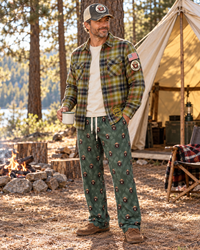 Thumbnail for NEW! Smokey Bear Patch Flannel- Parks Green
