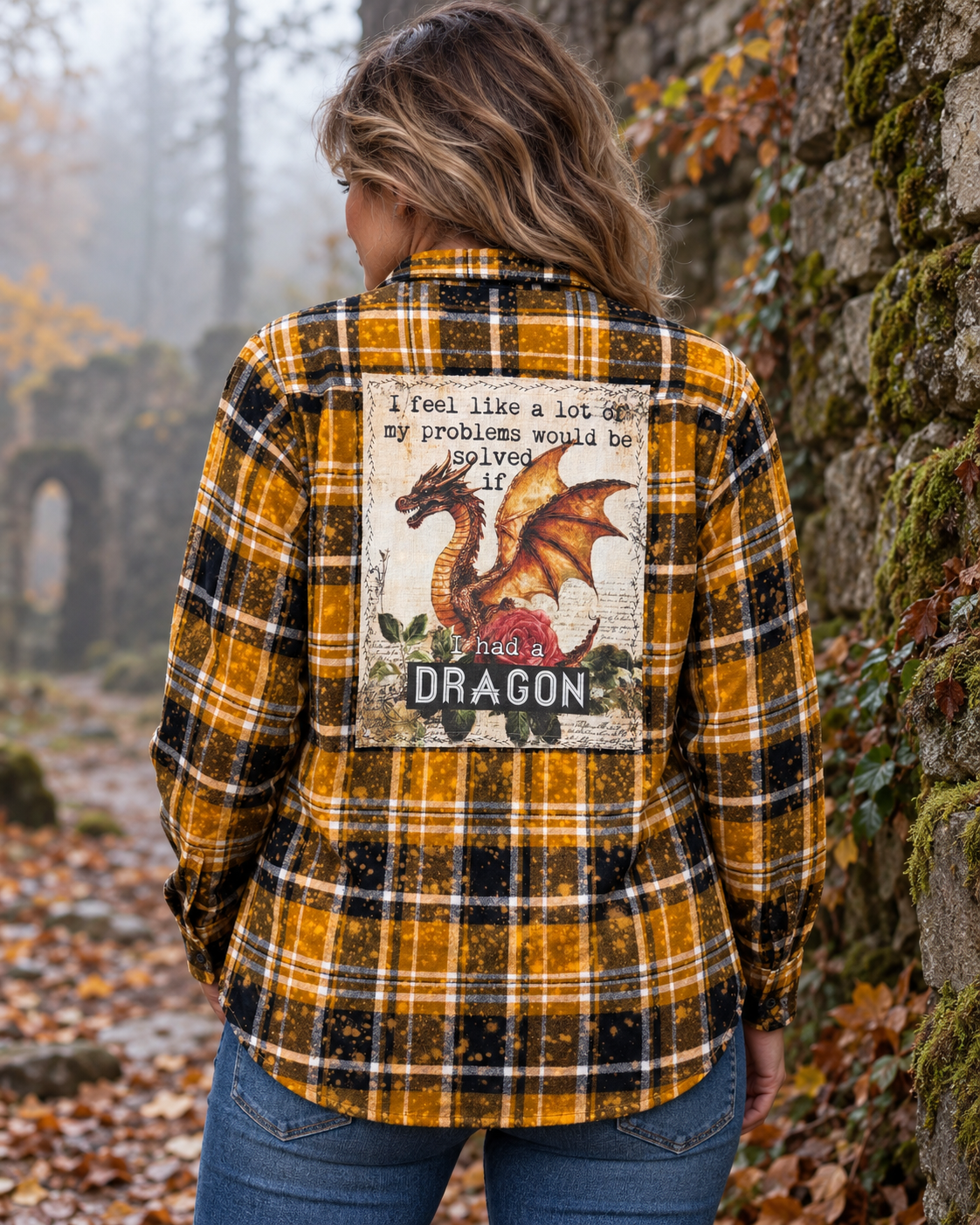 IF I HAD A DRAGON Art Flannel