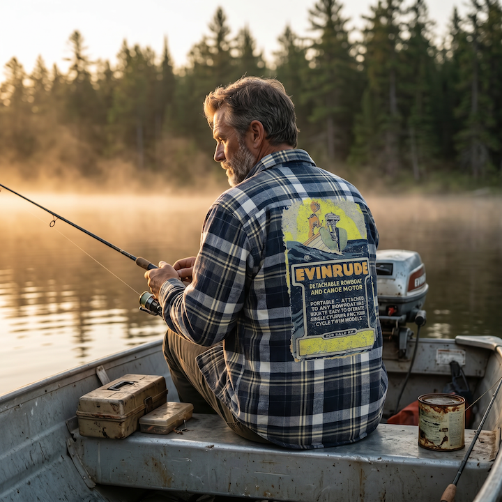 Evinrude Flannel- Classic Lake Superior Blue