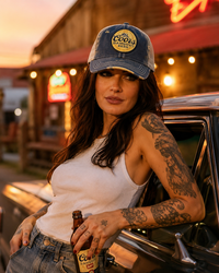 Thumbnail for Coors Banquet OVAL 1873 Retro Hat- Distressed Navy Snapback