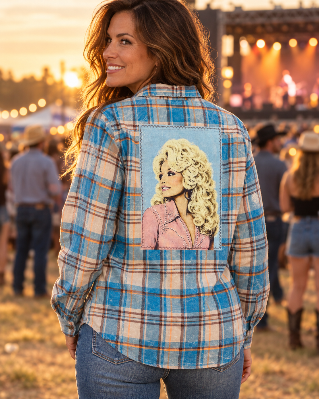 BLONDE AMBITION Dolly Art Flannel