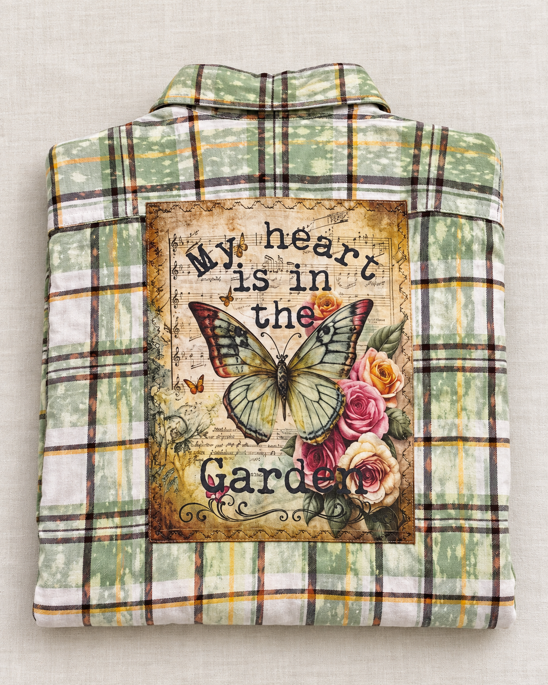 MY HEART IS IN THE GARDEN Art Flannel