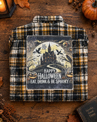 Thumbnail for EAT, DRINK & BE SPOOKY Halloween Art Flannel
