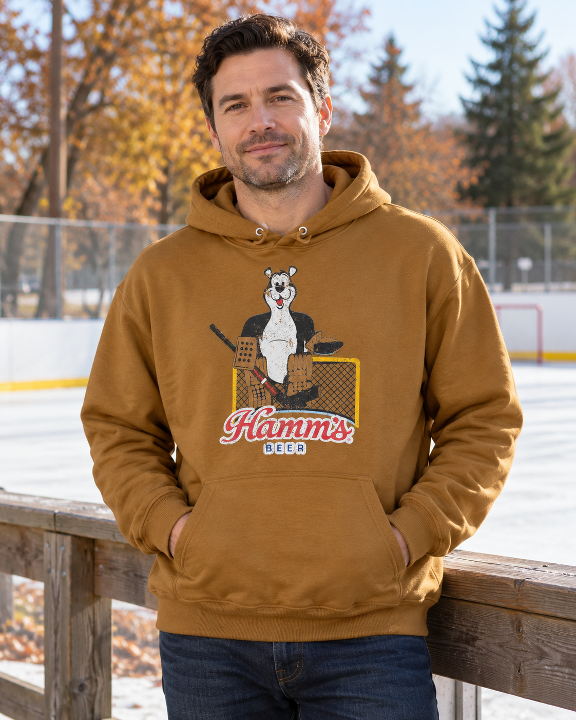 Hamm's HOCKEY GOALIE BEAR Hoodie