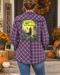 Thumbnail for HAUNTED PATH Halloween Art Signature Flannel
