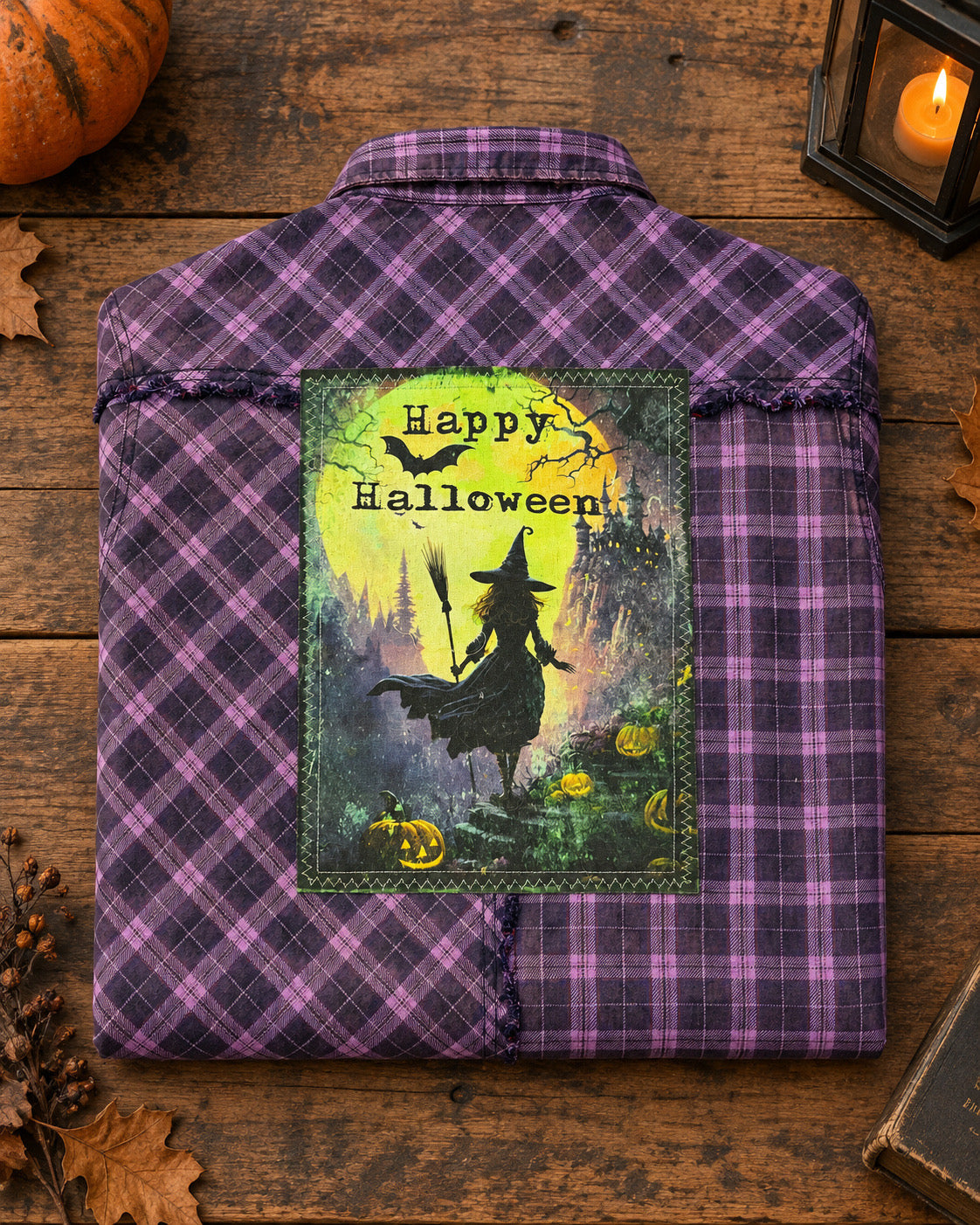 HAUNTED PATH Halloween Art Signature Flannel