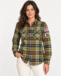 Thumbnail for NEW! Smokey Bear Patch Flannel- Parks Green