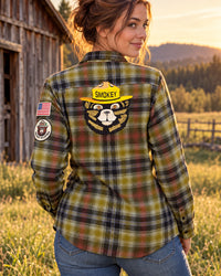 Thumbnail for NEW! Smokey Bear Patch Flannel- Parks Green