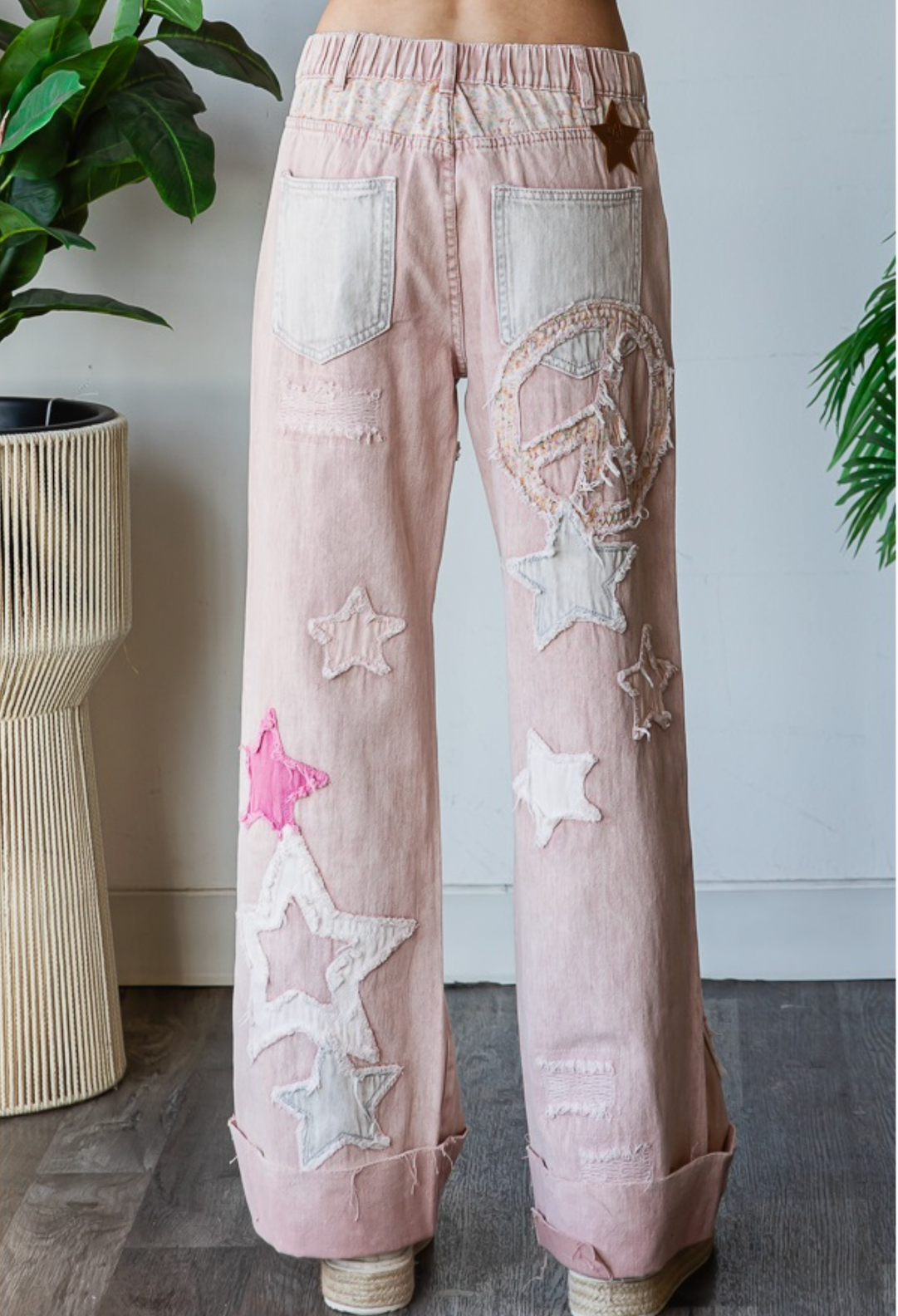 STAR Patchwork Jeans- Petal Pink Angry Minnow