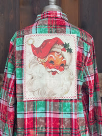Thumbnail for Santa Baby Art Flannel- LIMITED EDITION Mistletoe Plaid