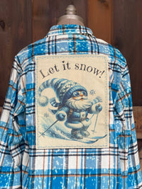 Thumbnail for LET IT SNOW! Holiday Flannel- Distressed Icicle Blue