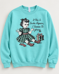 Thumbnail for SOCKS AGAIN Crewneck Sweatshirt- Aqua