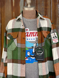 Thumbnail for Hamm's FISHING BEAR Heavyweight Brawny Flannel- Birchwood Plaid