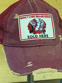 Thumbnail for MUNCY CHIEF Retro Hat- Burgundy Mesh