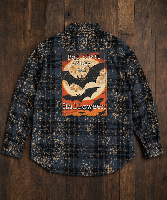 BAT CRAZY Halloween Flannel