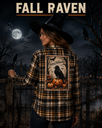 Thumbnail for FALL RAVEN Halloween Flannel