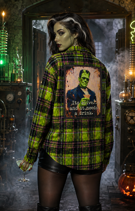 FRANKIE Halloween Art Flannel