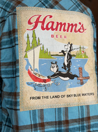 Thumbnail for Hamm’s Sailboat Bear Flannel- Retro Blue