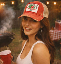 Thumbnail for House Party Hat STRAWBERRY Version - Distressed Red Snapback