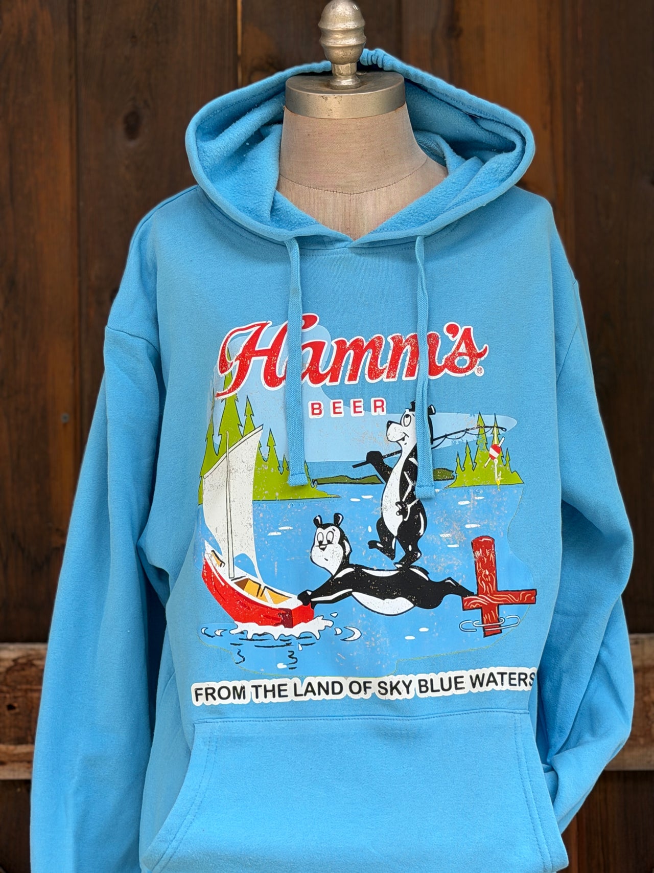 Hamm's Sailboat Hoodie- Acid Etch Sky Blue