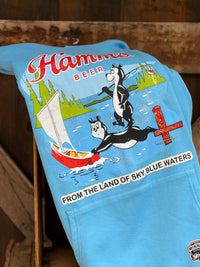 Thumbnail for Hamm's Sailboat Hoodie- Acid Etch Sky Blue
