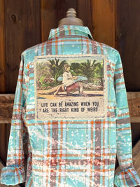 Thumbnail for Gator Girl Florida Flannel- Distressed Lake Tahoe